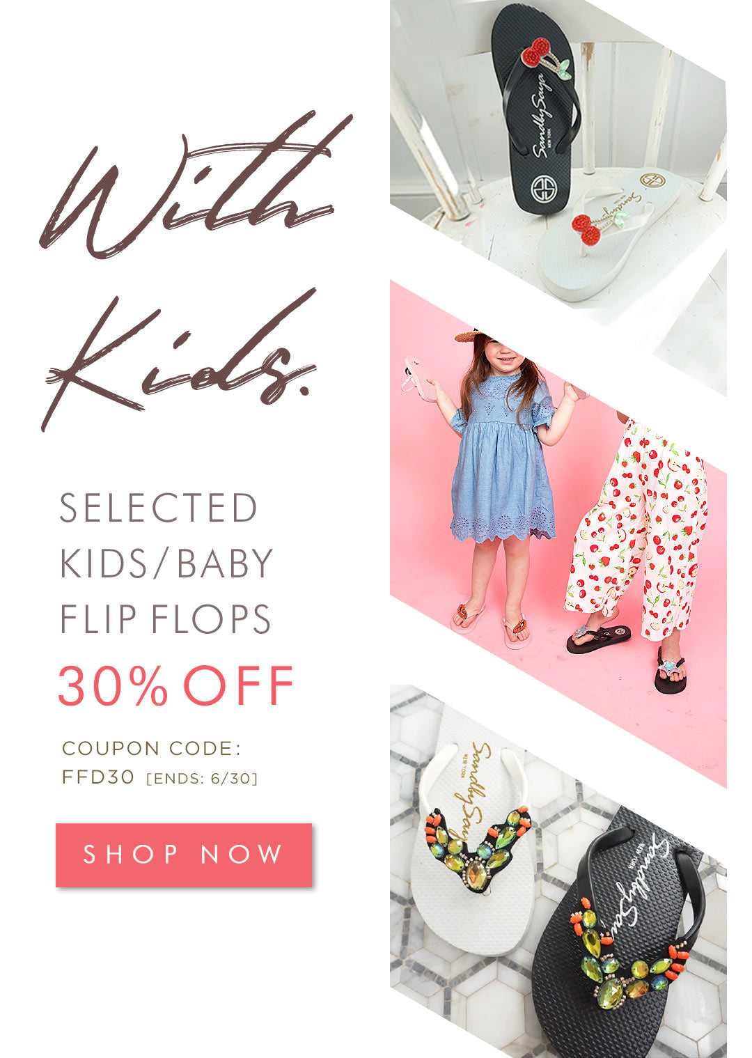 National Flip Flop Day Kids sandals are on sale till June 30th
