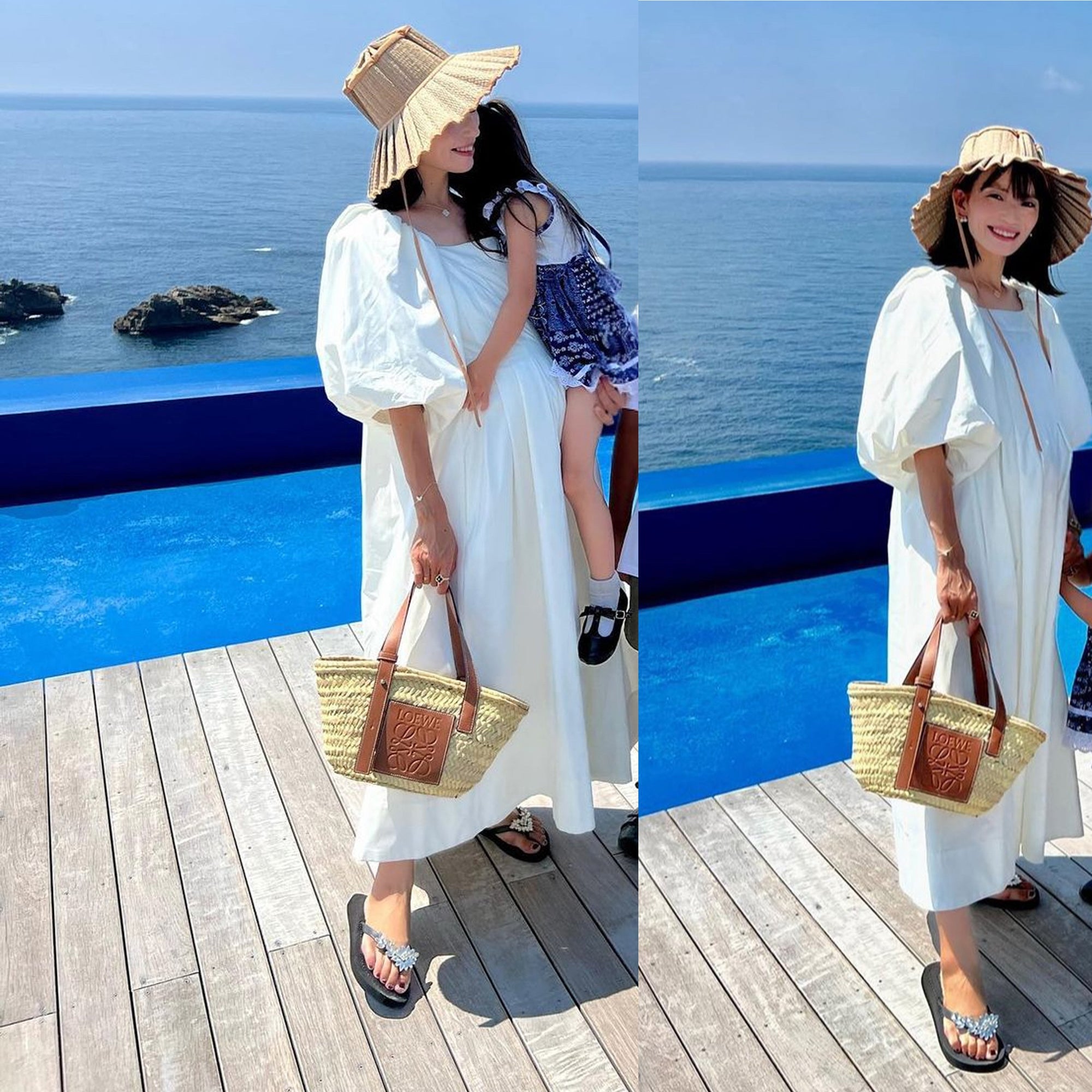Mama blogger's Summer OOTD Kana in white dress and flats