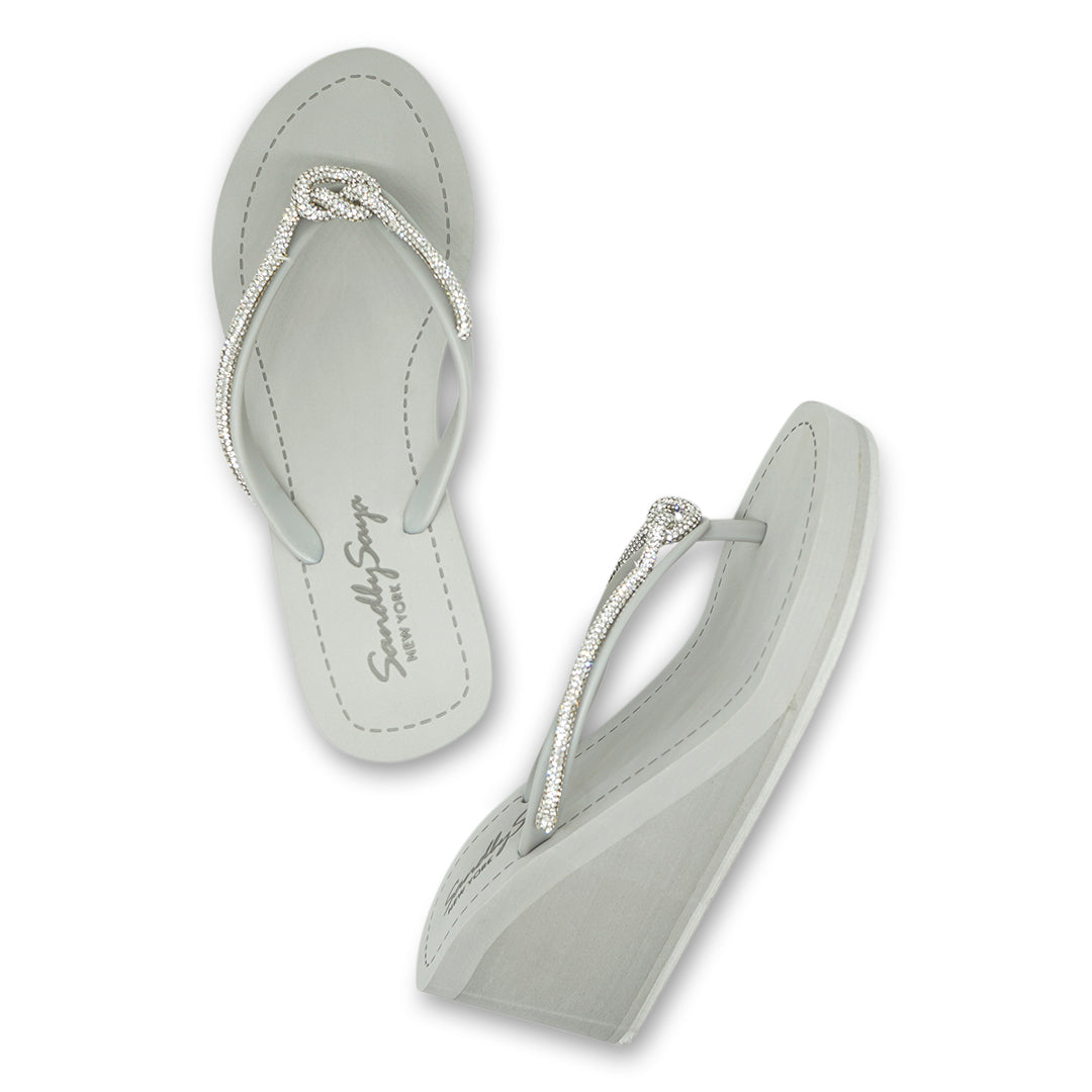 Silver embellished 2025 flip flops