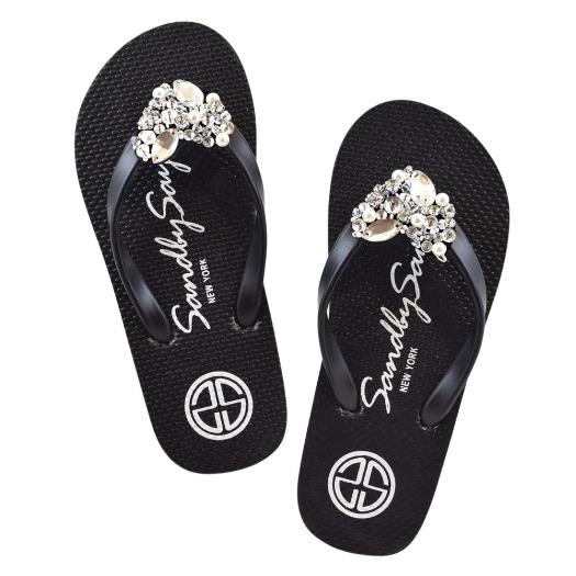 Black Kids Sandals Cute Heart Image summer handmade