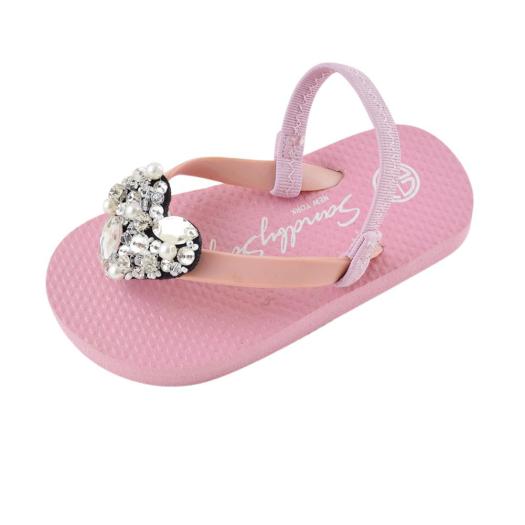 Baby Pink Kids / Baby Sandals Cute Heart Image summer handmade