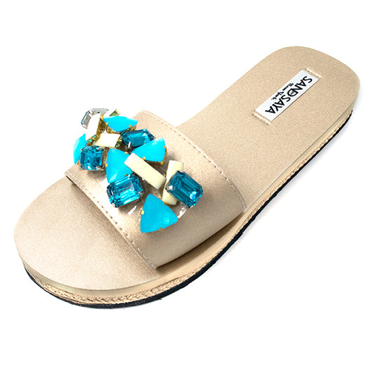 spring blue waterproof espadrille flat