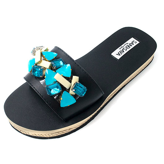 spring blue waterproof espadrille flat