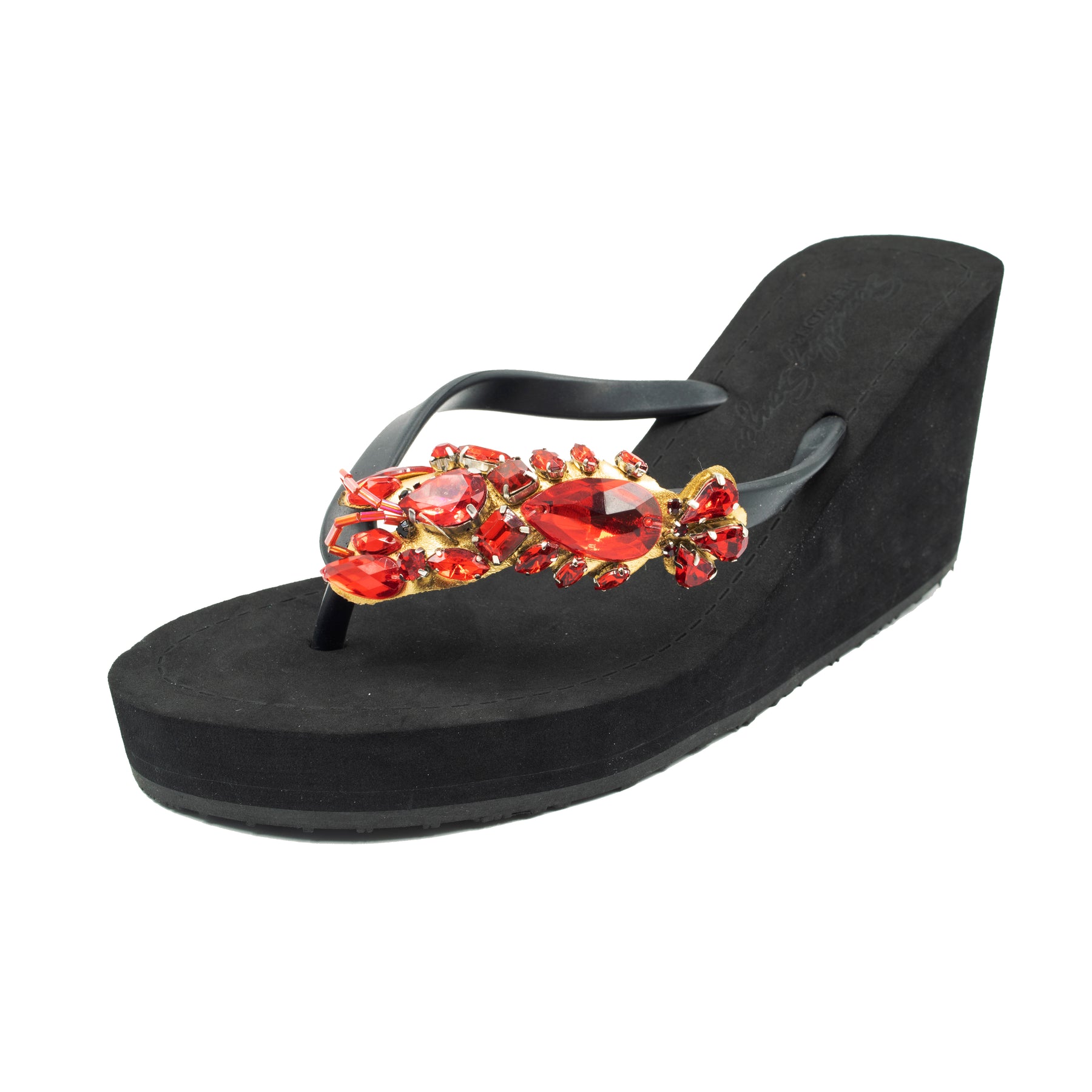 Red lobster pop emoji sandal