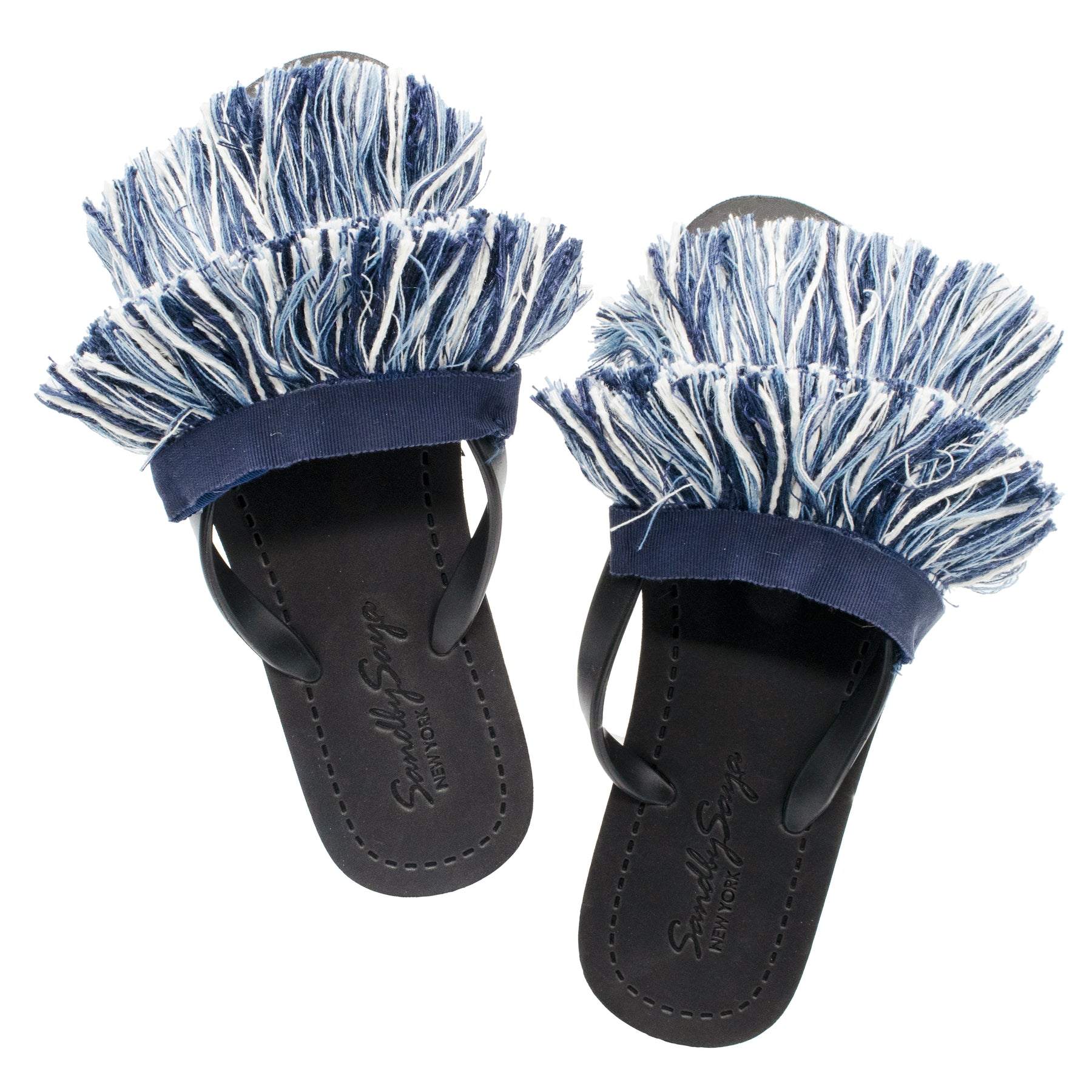 Irving - Women's Flat Sandal, Blue and White