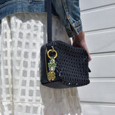 Pineapple - Key Holder, Gold, Pineapple, Crystal, Beaded, Key Chain