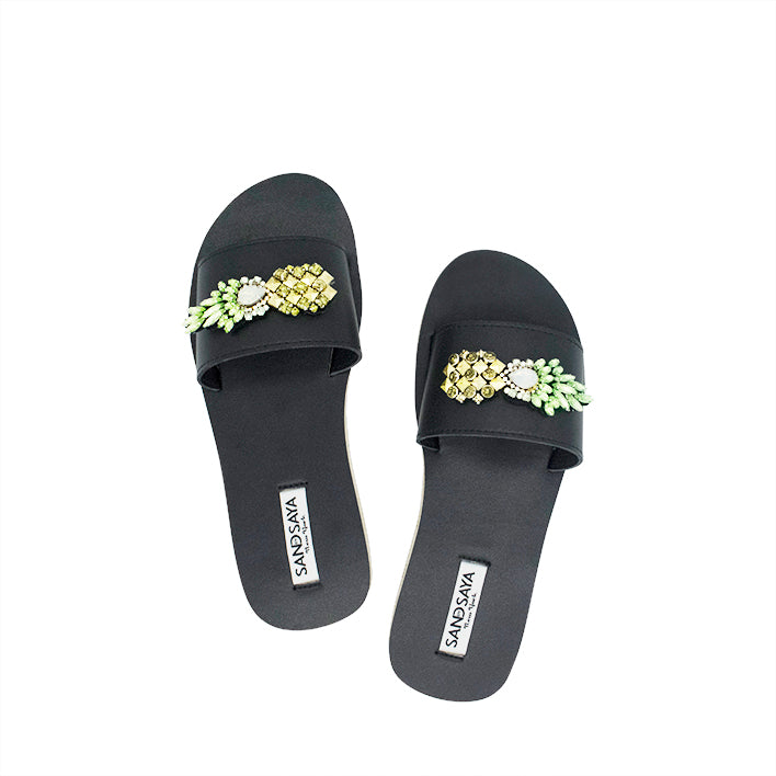 pineapple - Waterproof Espadrilles Flat Sandals - Sand by Saya