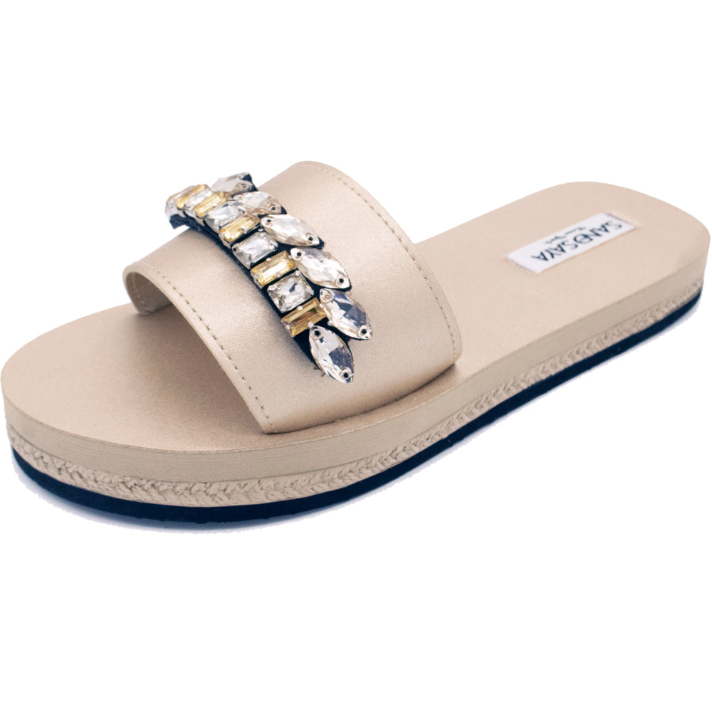 Smith - Waterproof Espadrilles Flat Sandals - Sand by Saya