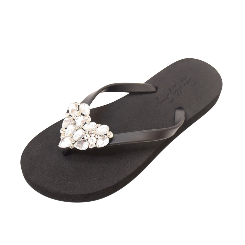 Chelsea Crystal Heart Flat Sandal