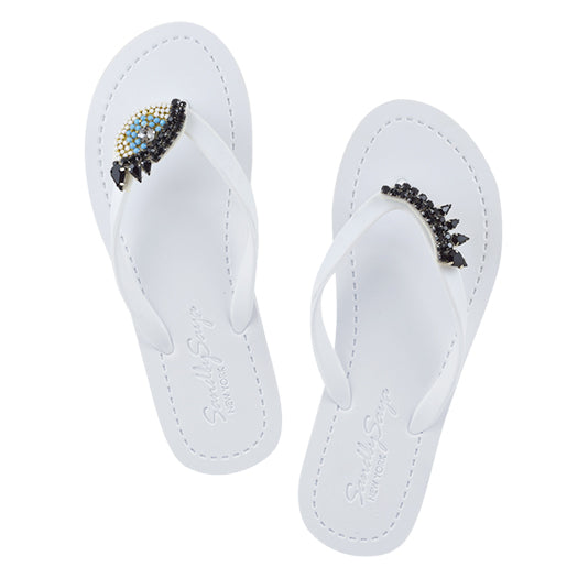 Eyes - Women's Flat Sandal, Beaded, Eyes