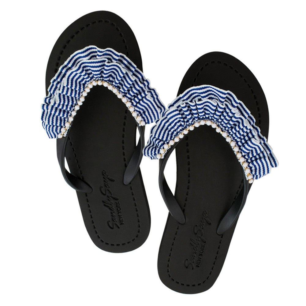 Black Women's flat Sandals with Rockaway, Flip Flops summer
