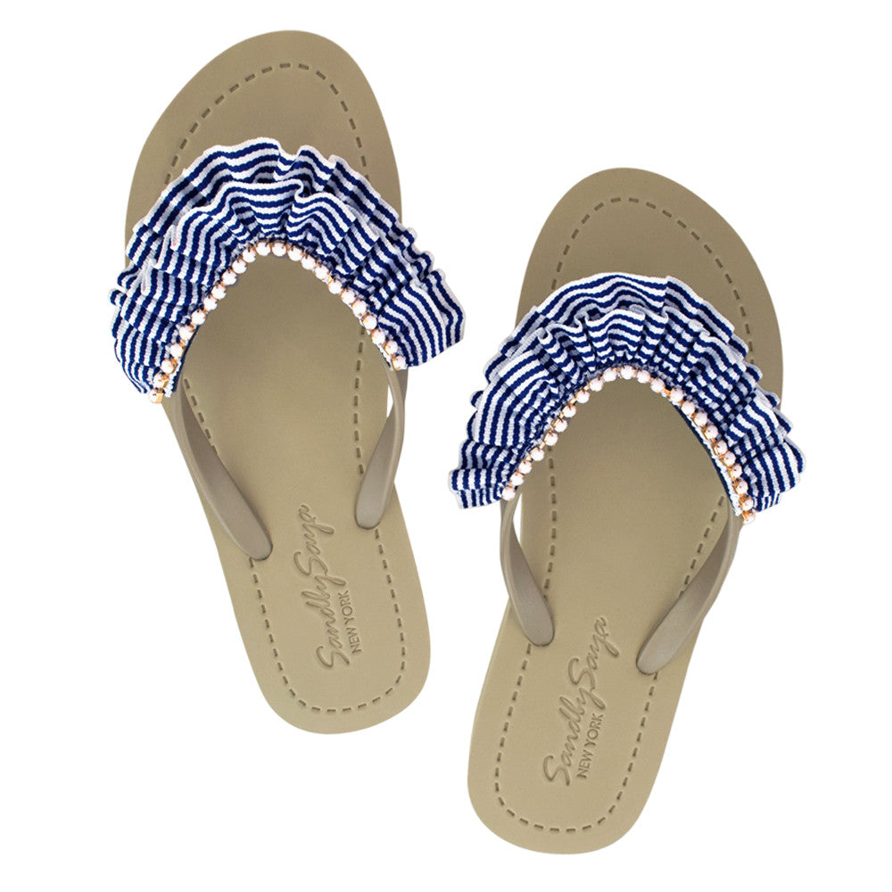 Gold Women's flat Sandals with Rockaway, Flip Flops summer