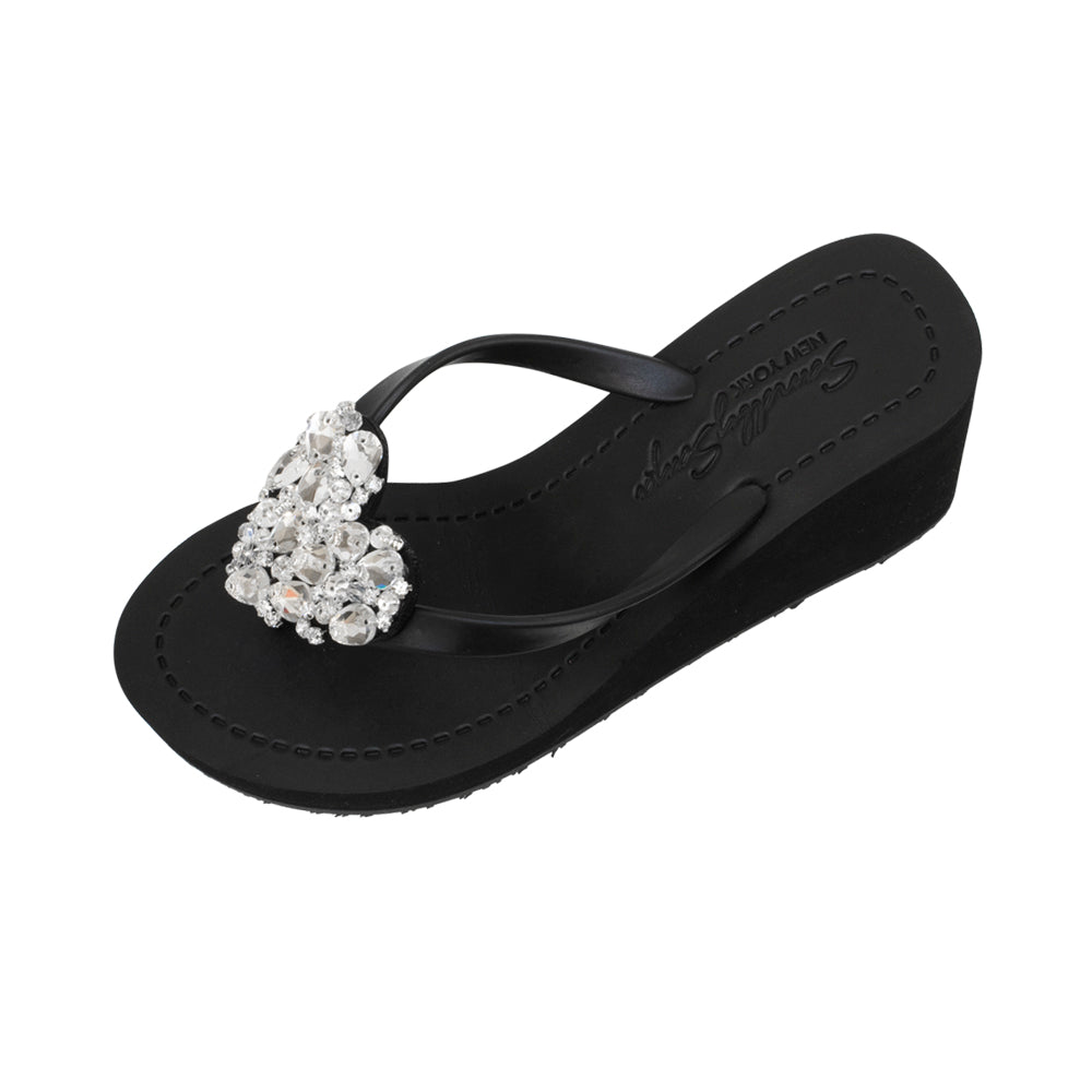 High Wedge Women's sandals - Crystal Chelsea Heart 