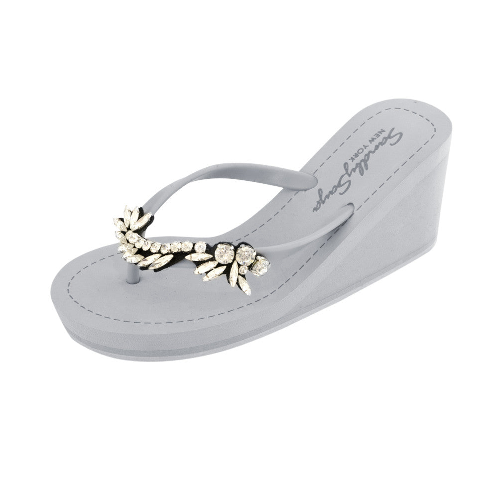 Gray Women's High wedge Sandals with Nomad, Flip Flops summer