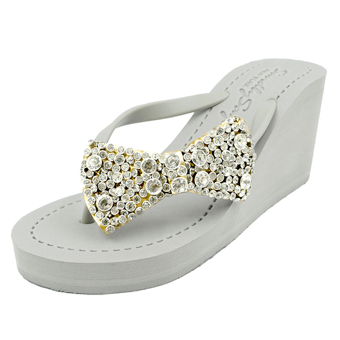 Madison - Women's Flat Sandal, Bow, Ribbon, Crystal