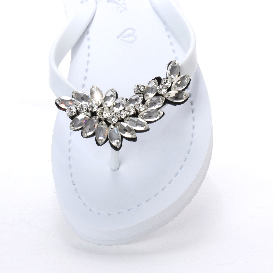 Bloom Crystal Flat Sandals – Handcrafted in New York: Manhattan Flat Flip Flops Sandal