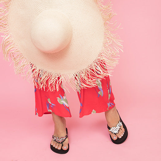 Bloom Crystal Flat Sandals – Handcrafted in New York: Manhattan Flat Flip Flops Sandal