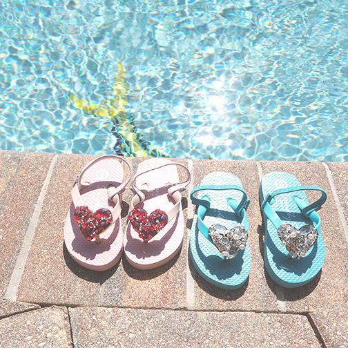Sky Blue Kids / Baby Sandals Cute Heart Image summer handmade