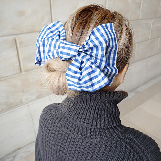 Blue and white gingham check