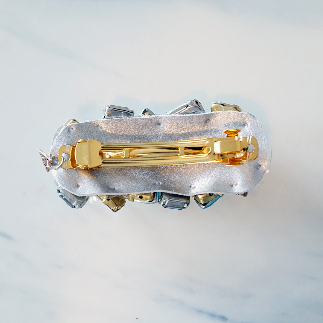 Spring Blue - Rhinestone Embellished Hair Barrettes Pin
