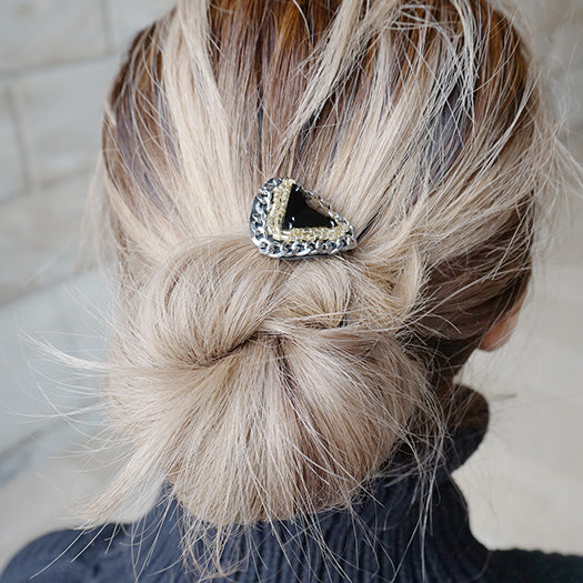 Swarovski black triangle hair tie