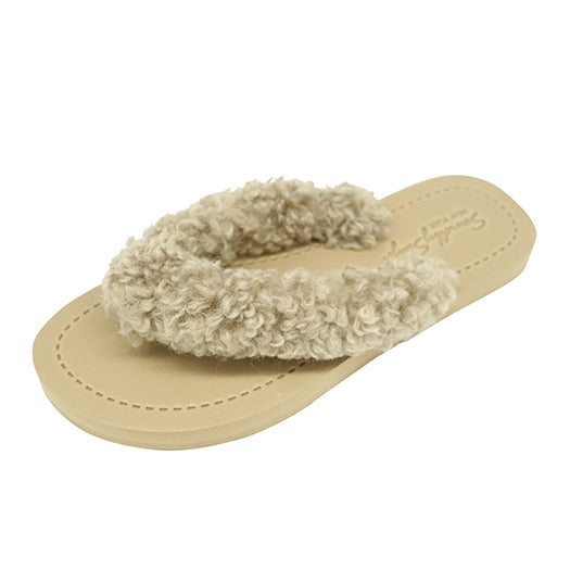 Teddy Shearling - Flat Flip Flops Sandal