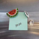Watermelon and crystal studs magnets
