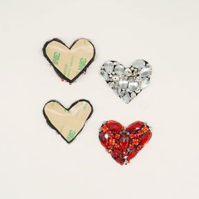 Hearts -Sticker Patches in the box (set of 2)_Crystal Rhine Stone Embroidery Motifs