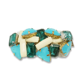 Spring Blue - Rhinestone Embellished Hair Barrettes Pin