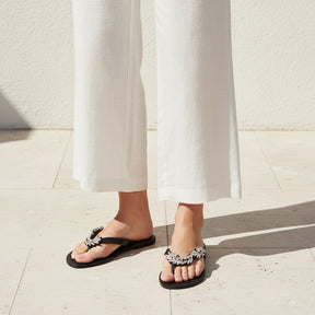Nomad - Rhinestone Flat Flip Flops Sandal