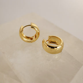 Earrings: Wide 14K Gold Hoop