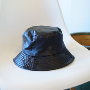 Leather Bucket Hat- Black