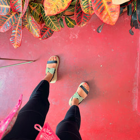 Madison – Waterproof Espadrille Platform Wedge Sandals with Crystal Stones Bow