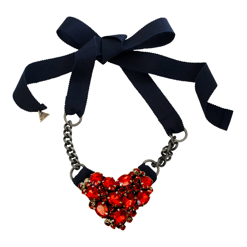 Knot So Lady Like Red Ribbon Necklace