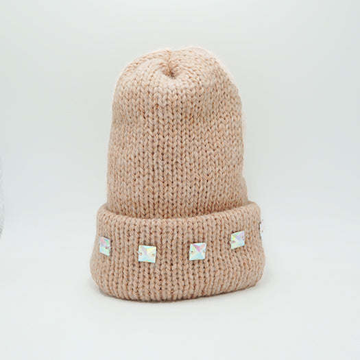 Soft Alpaca Mohair Beanie Knit Hat in Pink