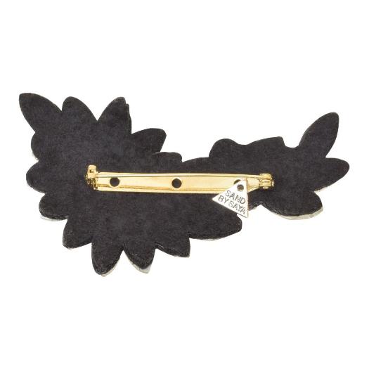 Black Manhattan Brooch with Crystals Women's Accessories