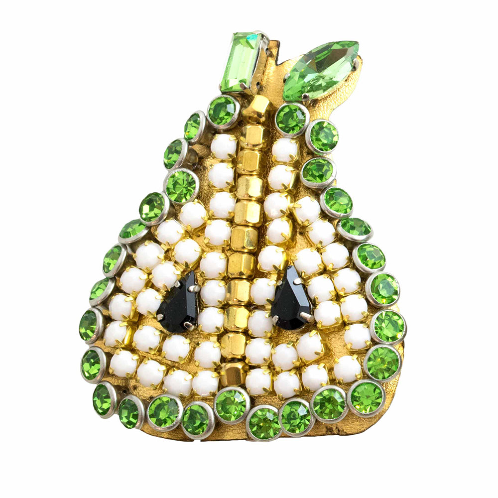 Pear - Rhinestone Embellished Brooch