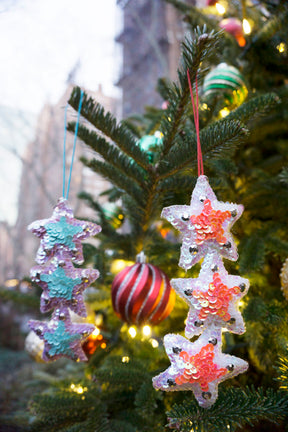 Tree Ornament - Pink or Blue Stars (Set of 2)