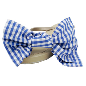 Moore - Women's Mid Wedge, Blue, White, Ribbon, Bow