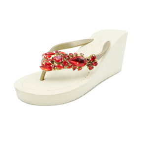 Lobster - Women's High Wedge sandals, red
