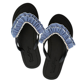 Black Women's flat Sandals with Rockaway, Flip Flops summer 