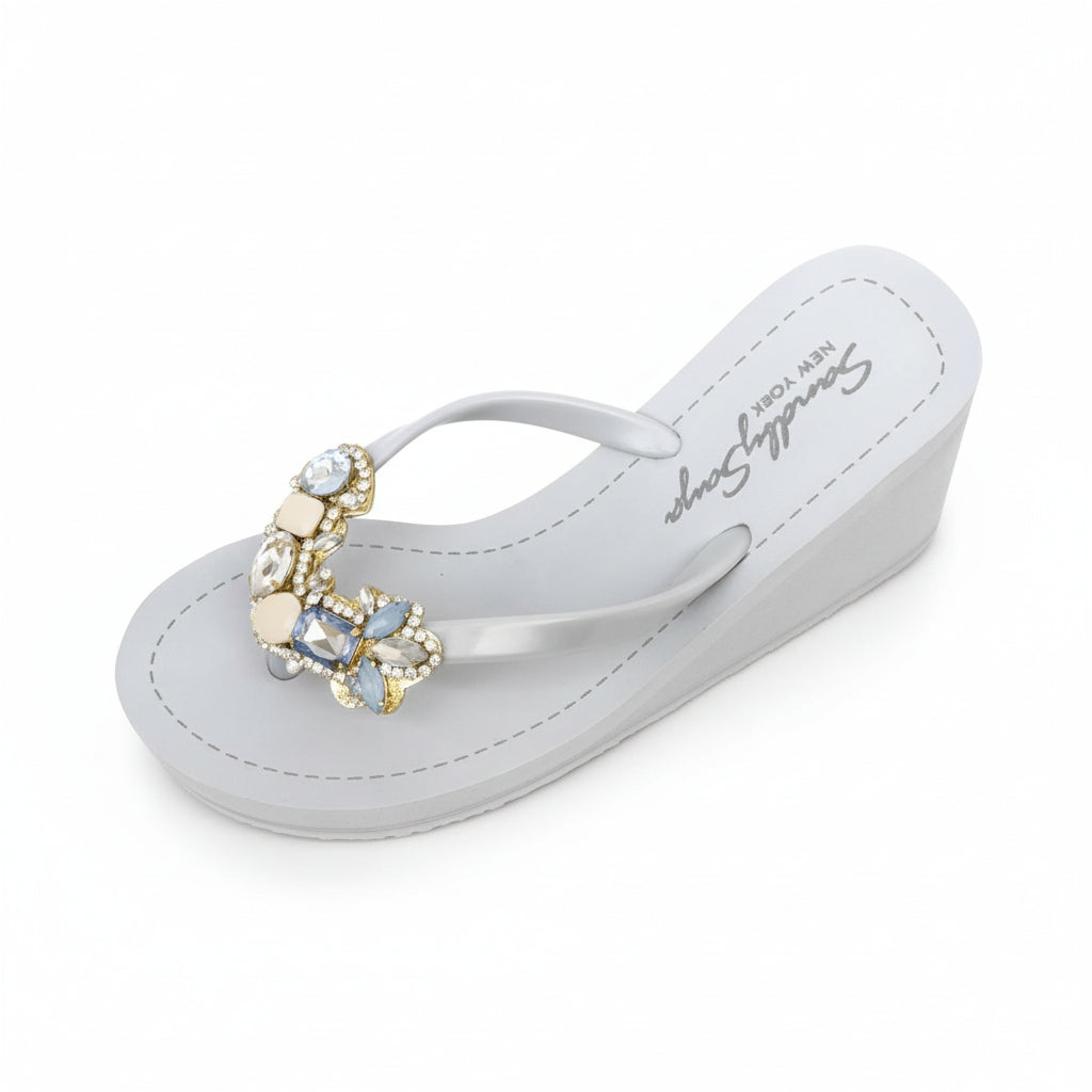 Gray Women's High heels Sandals with York, Flip Flops summer