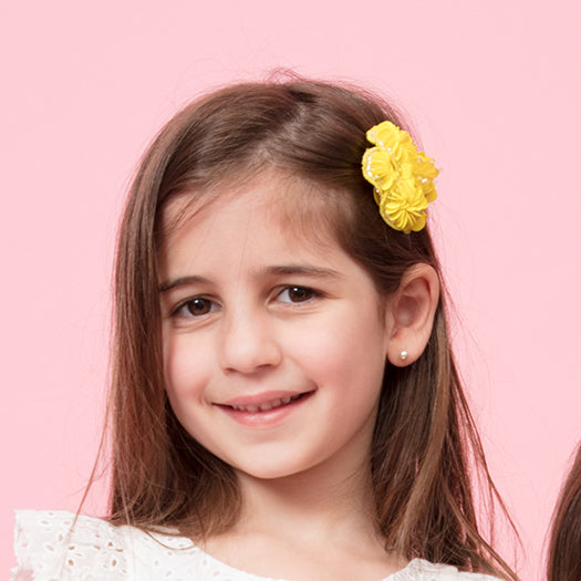 Pink & Yellow Flower- Kids Hair Pin