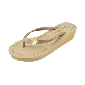Gold Shell - Women's Mid Wedge, Gold, Shell