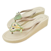 Pear- Women's Mid Wedge, White, Green, Pear