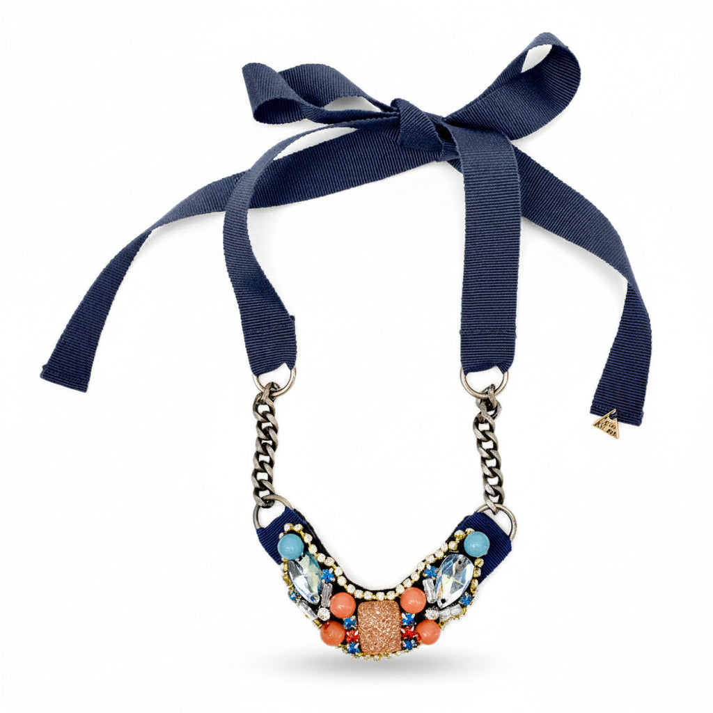 ピンクサンセットパーク - ラインストーン装飾ネックレス