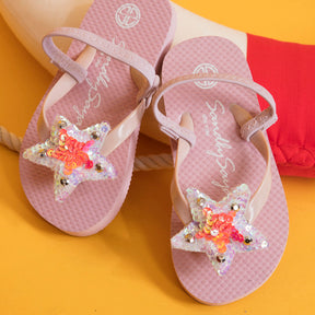 Pink Star Embellished - Baby Girls Flip Flop Sandal