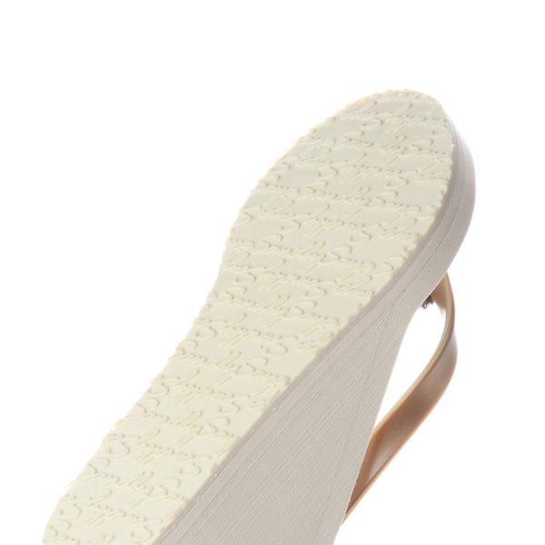 Smith - Gold Rhine Stone Embellished Women's High Wedge Flip Flops Sandal