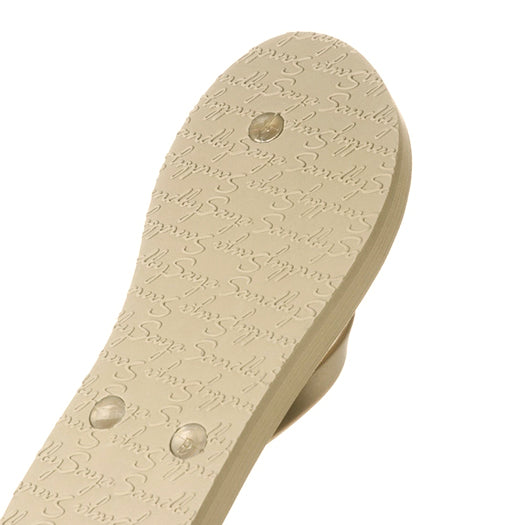 Gold Shell - Studs Charm Embellished Women's Flat Flip Flops Sandals